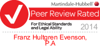Martindale-Hubbell | Peer Review Rated | For Ethical Standards and Legal Ability | 2014 | Evenson Decker, P.A.